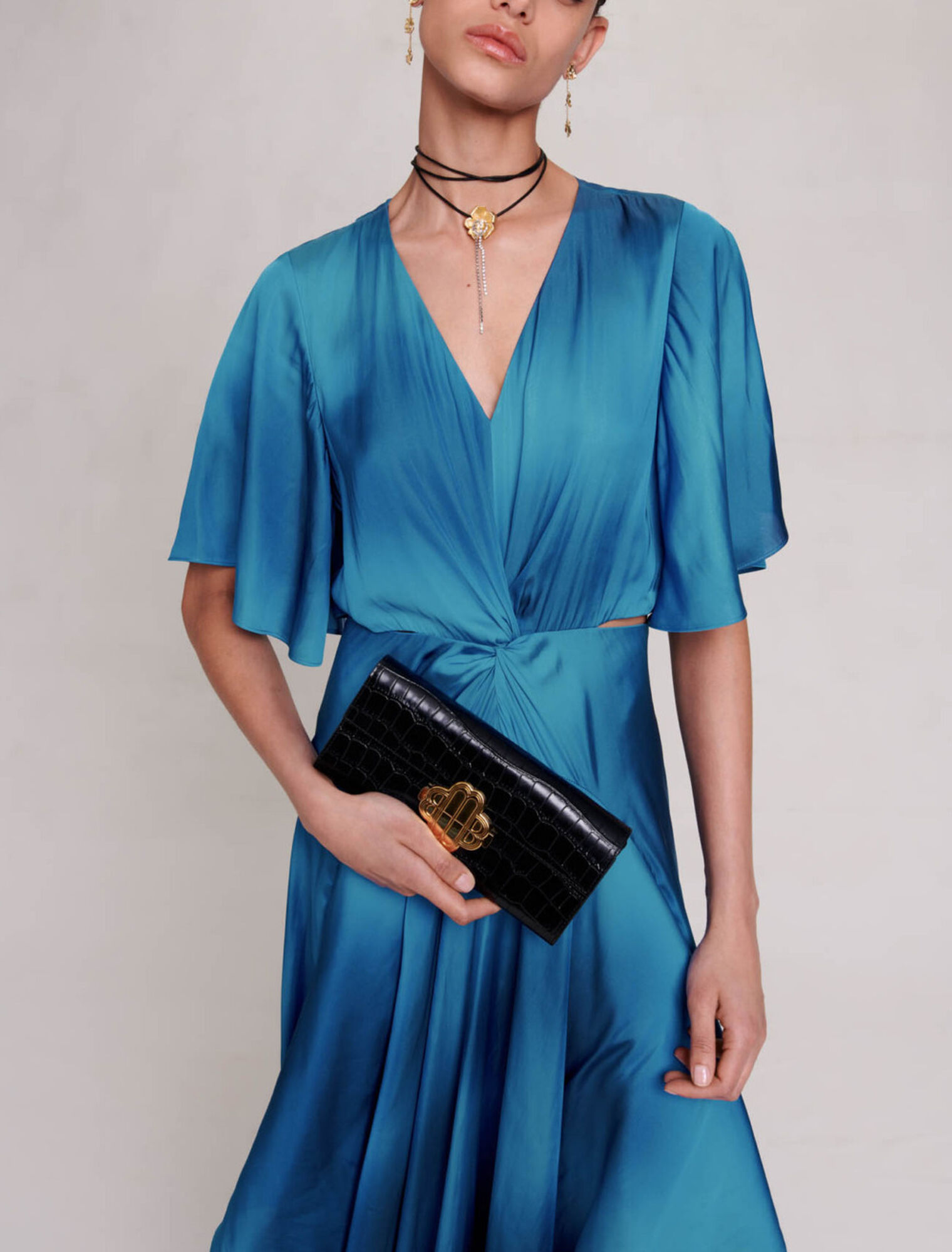 Robe longue en satin
