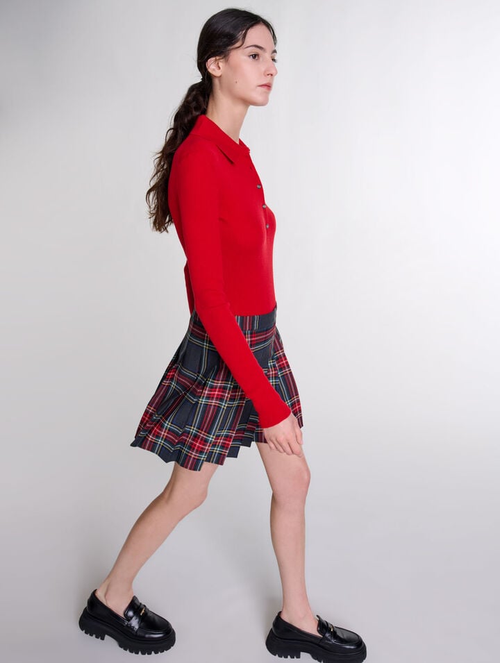 Short tartan print skirt