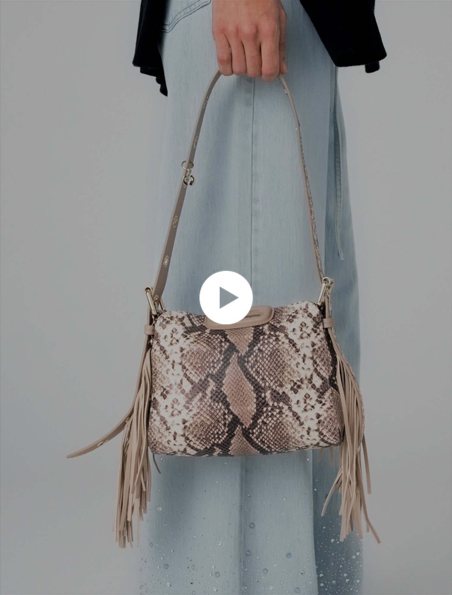 Python-embossed Miss M mini bag