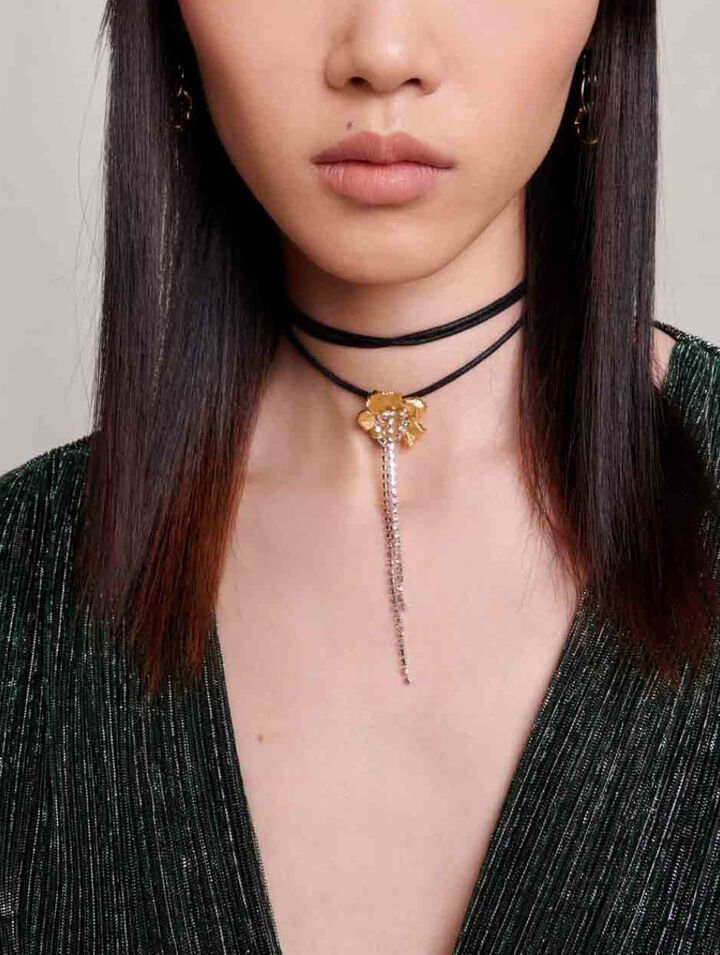 Robe fibres métallisées à volants