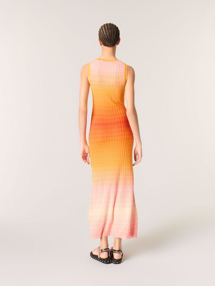 Robe longue en maille tie&dye