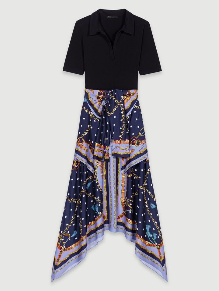 Robe trompe-l'œil imprimée 