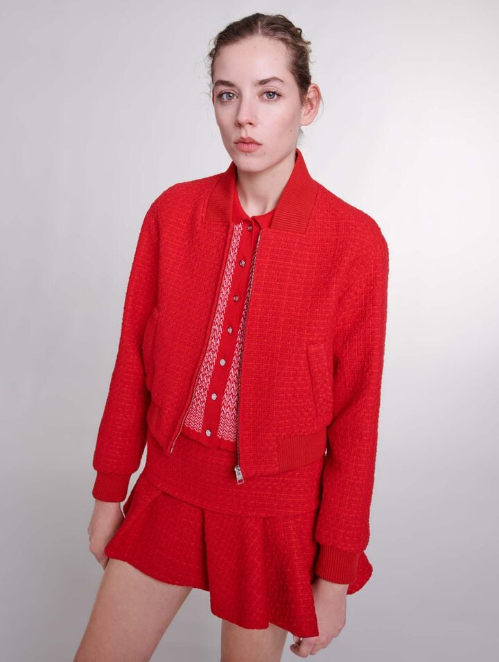 Blouson court en tweed