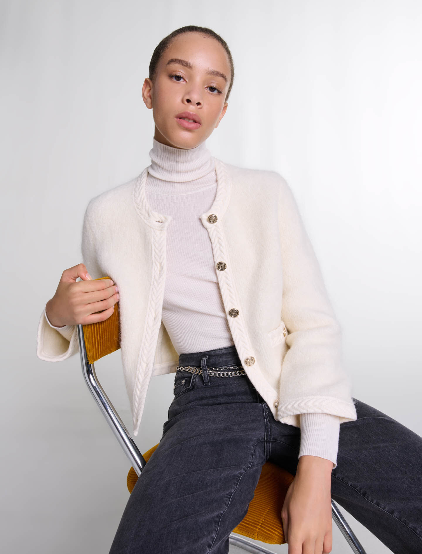 Knit cardigan White For Women | Maje