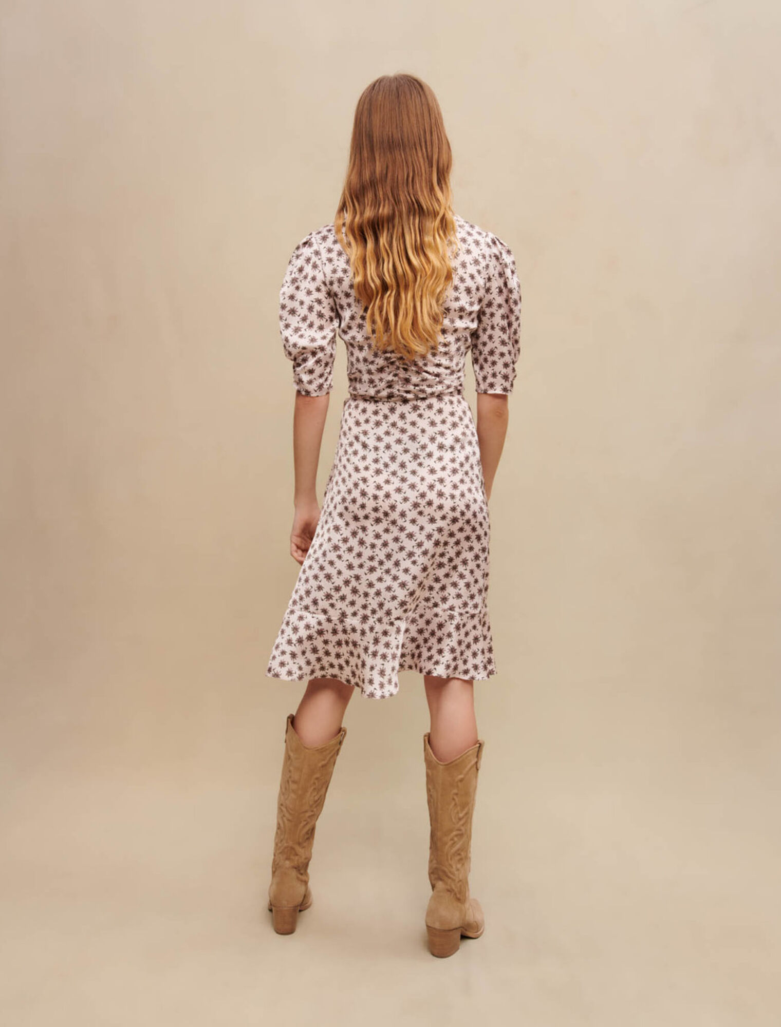 Palm-tree print dress