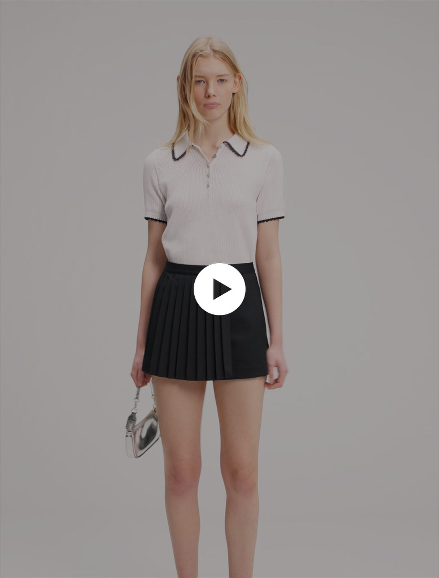 Short droit plissé
