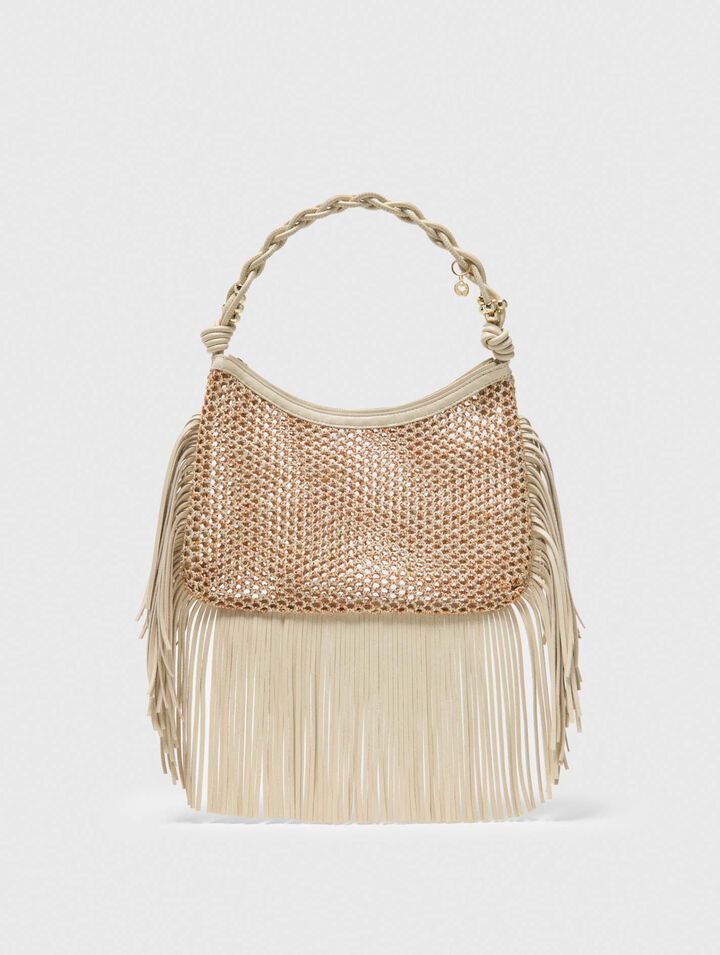 Sac hobo en mesh &agrave; franges