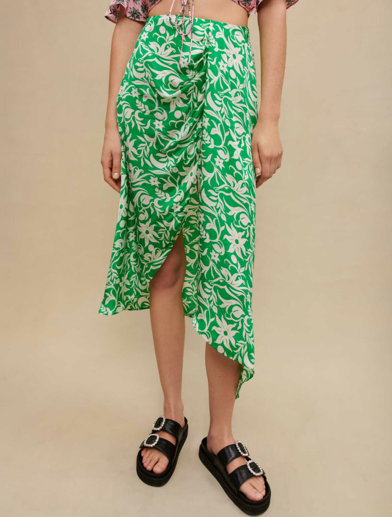 Mini draped skirt