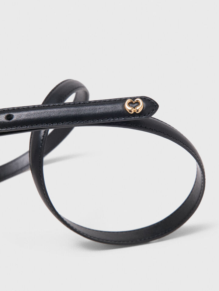 Slim leather belt