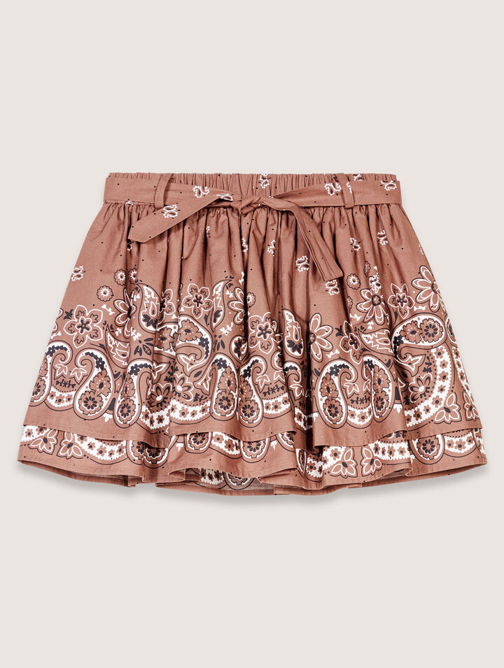 Mini-jupe imprimée à strass