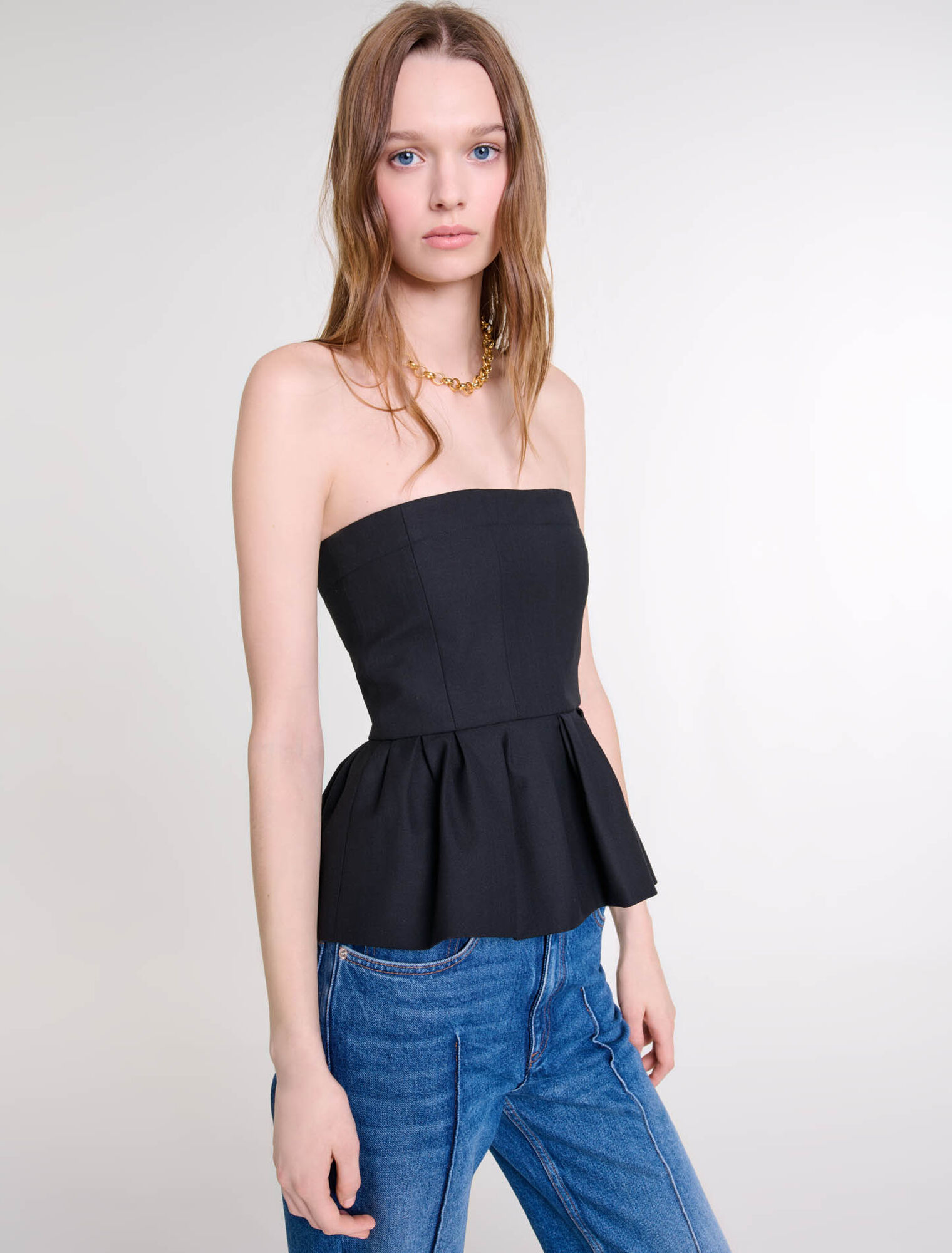 Top bustier à basque