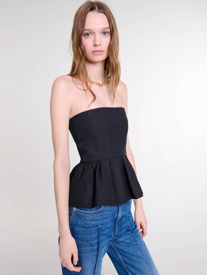 Top bustier à basque