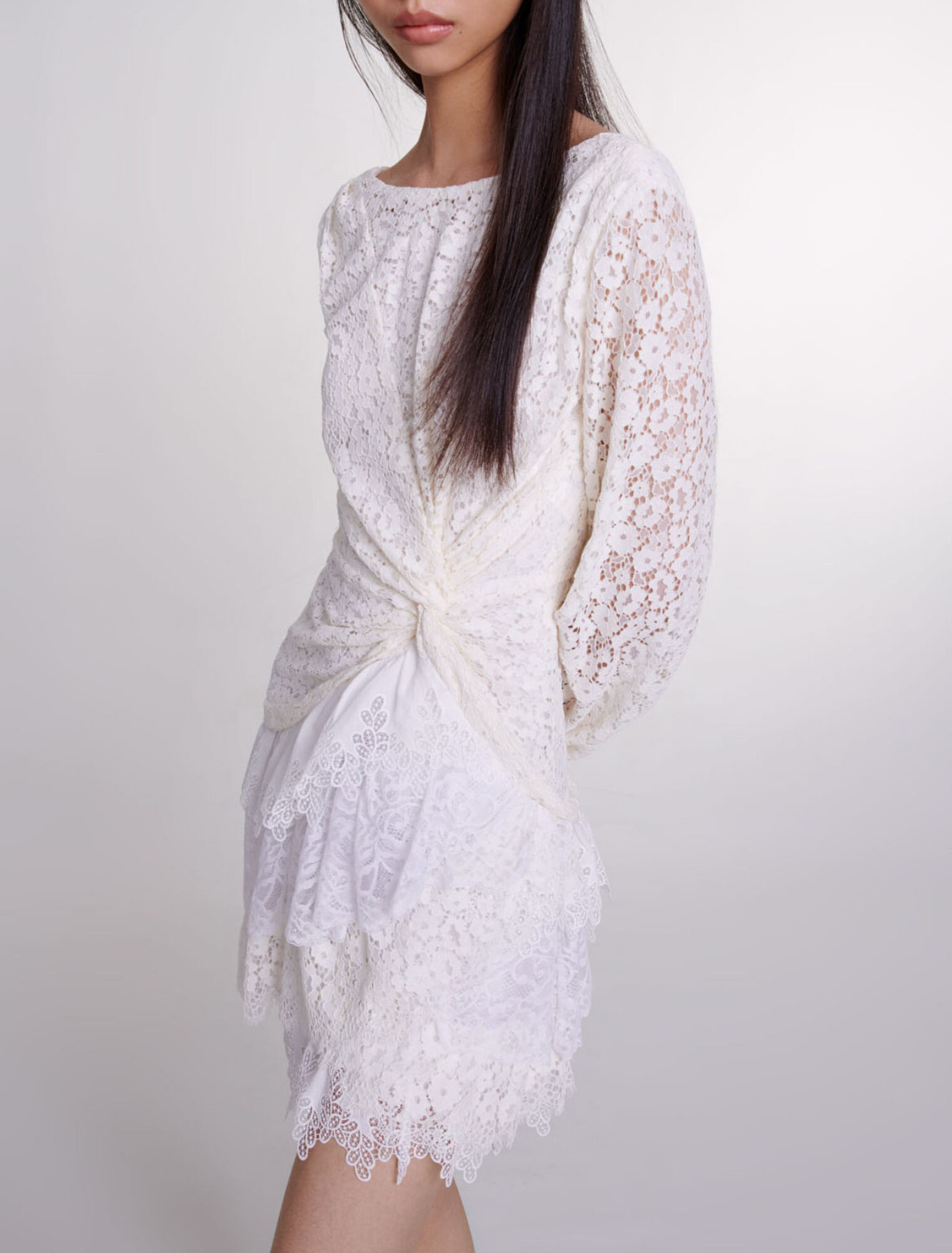 Draped lace dress