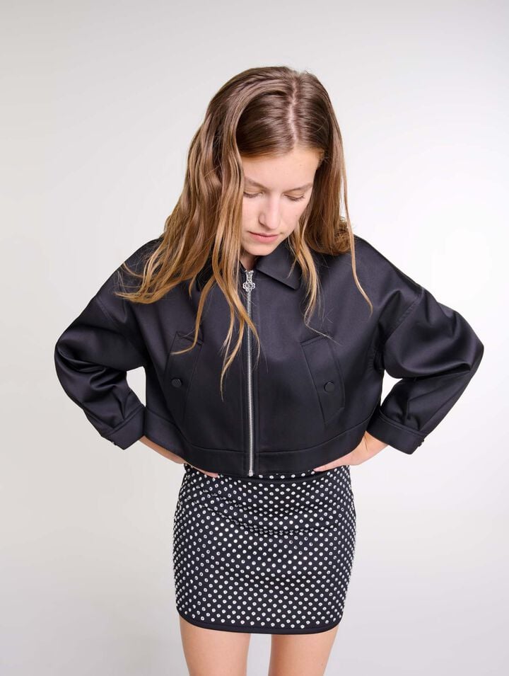 Jupe courte à strass