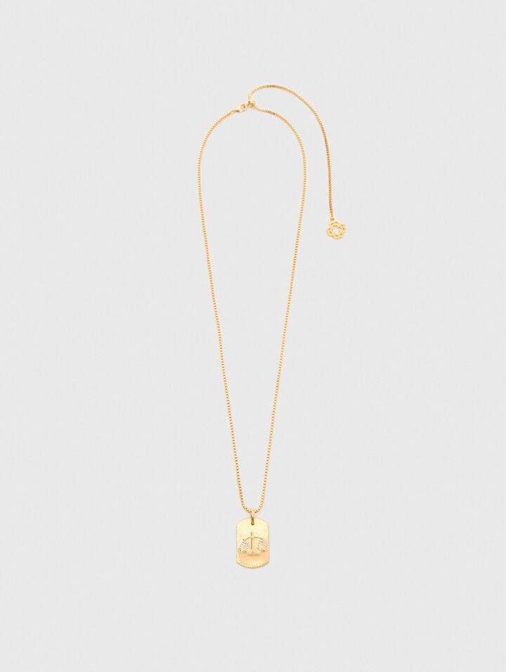 Collier plaque signe du zodiaque