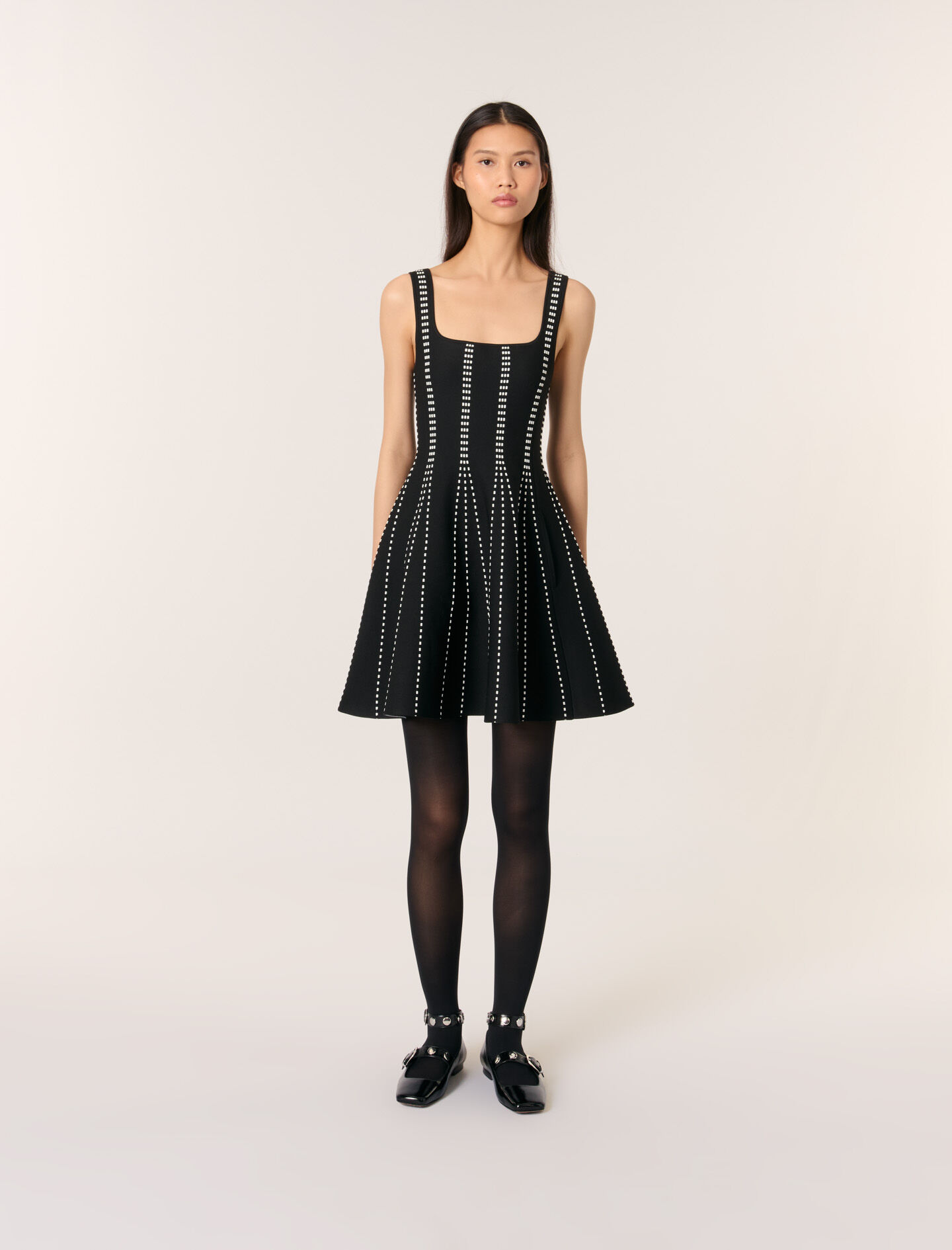 レビュー高評価アイテム特集｜ファッション通販 Gray / Black dress knit jacquard Short For Maje | Women その他