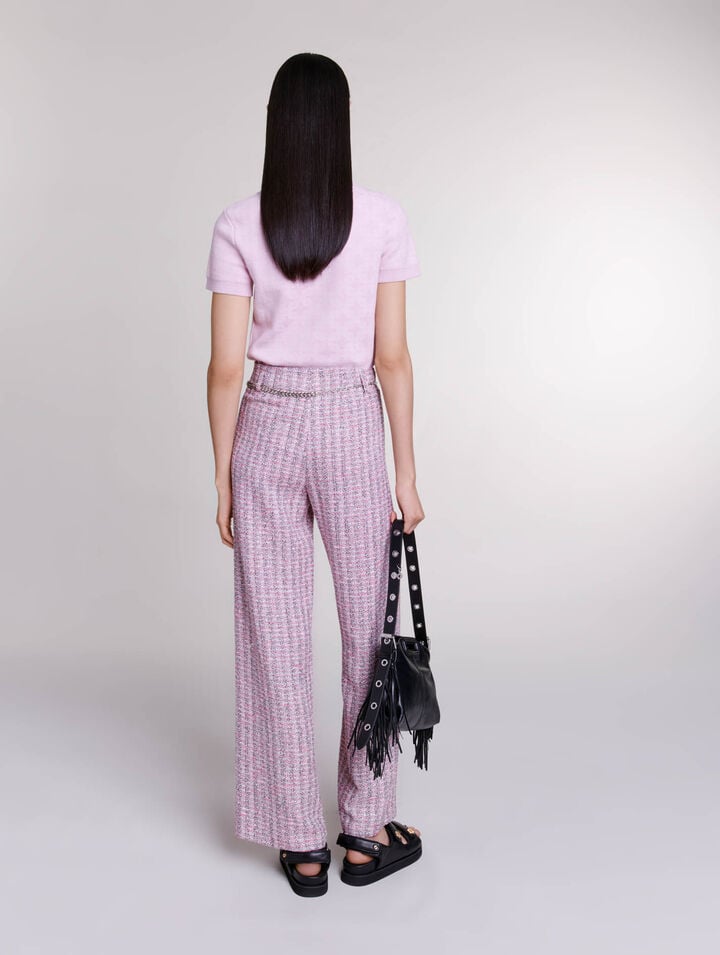 Pantalon large en tweed