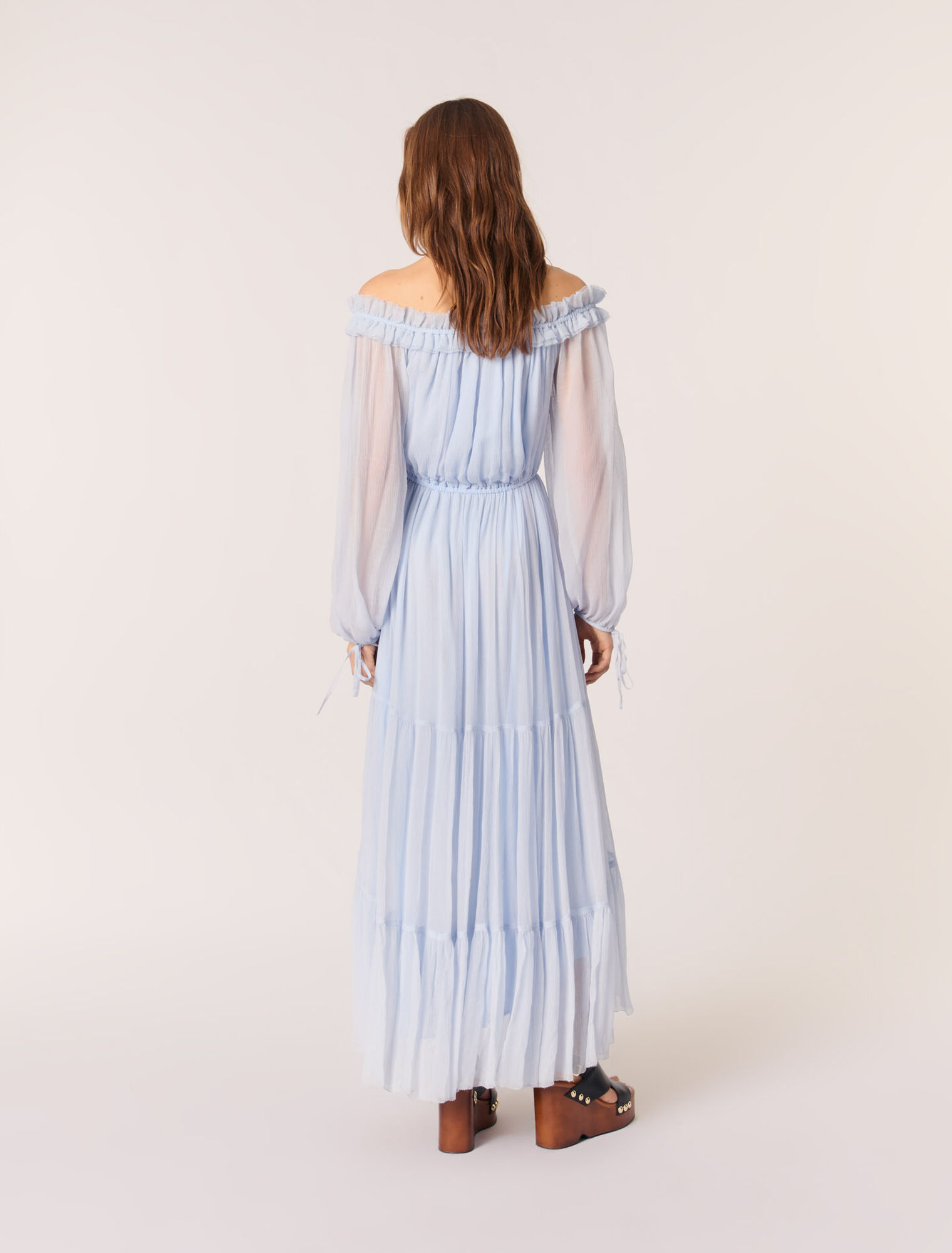 Robe longue en mousseline
