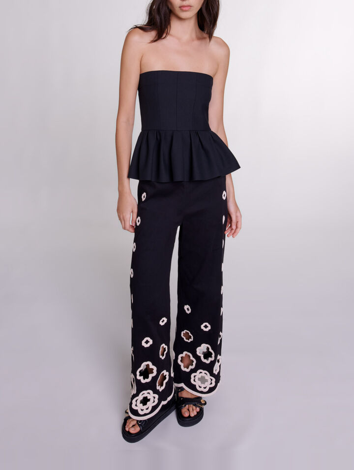 Pantalon large à crochet