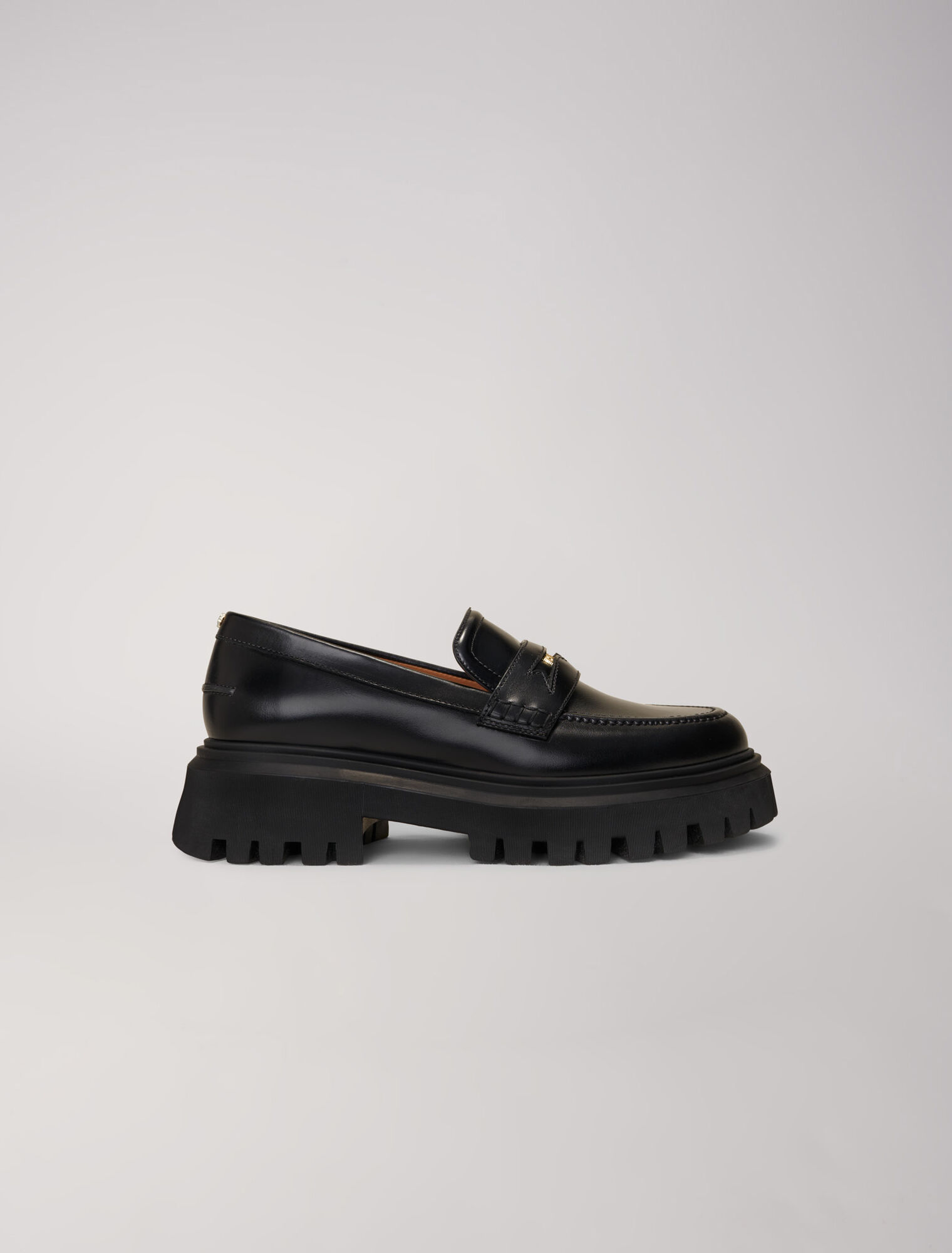 Leather platform loafers