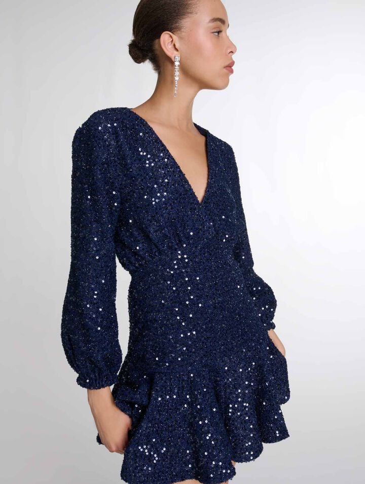 Robe courte à sequins