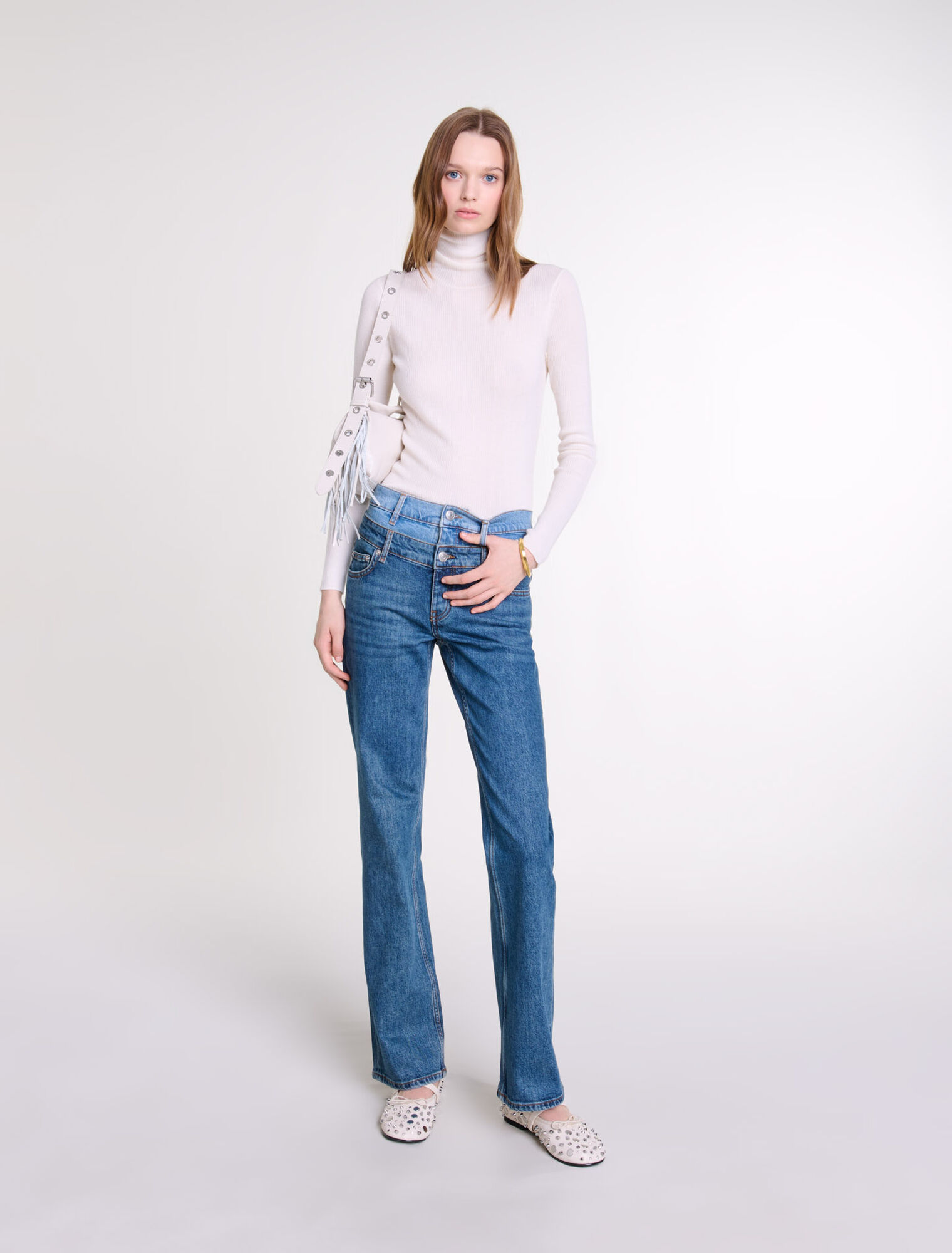 Double waistband jeans 