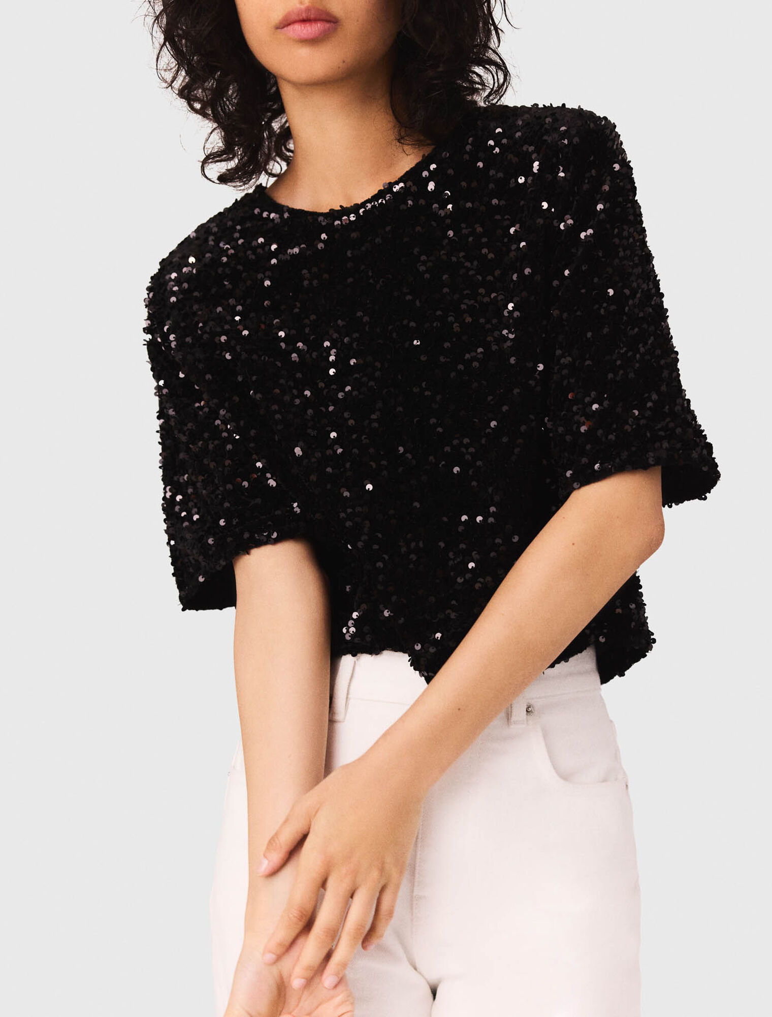 Top en velours et sequins