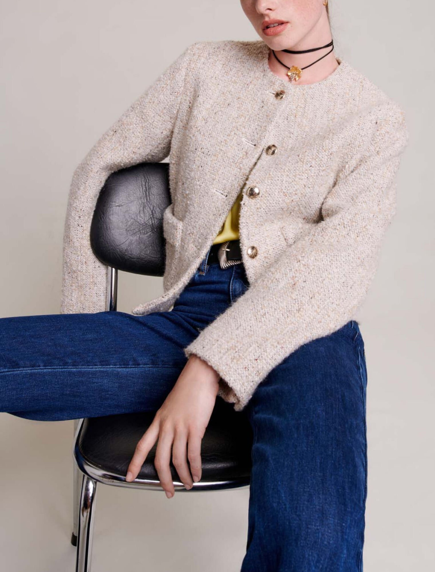 Short straight-fit jacket