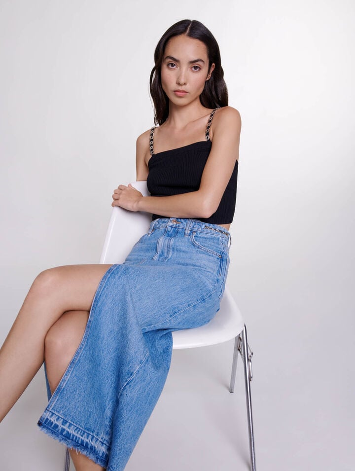 Crop top with removable straps