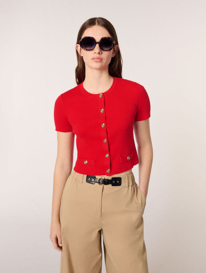 Wide-leg cotton pants 
