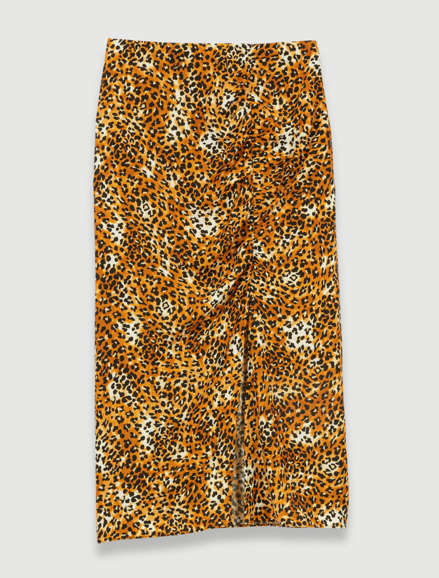 Leopard print midi skirt