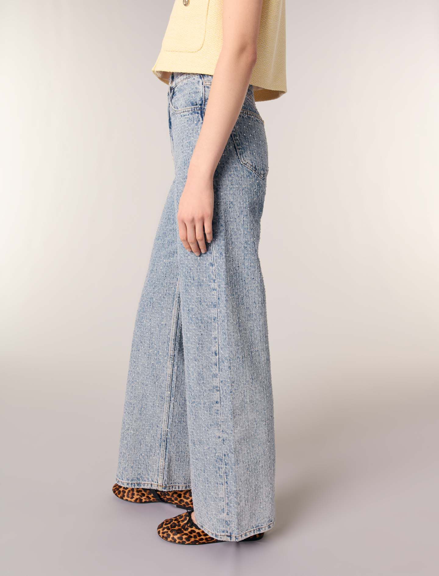 Rhinestone XL jeans Blue For Women | Maje Rhinestone XL jeans Blue For Women | Maje