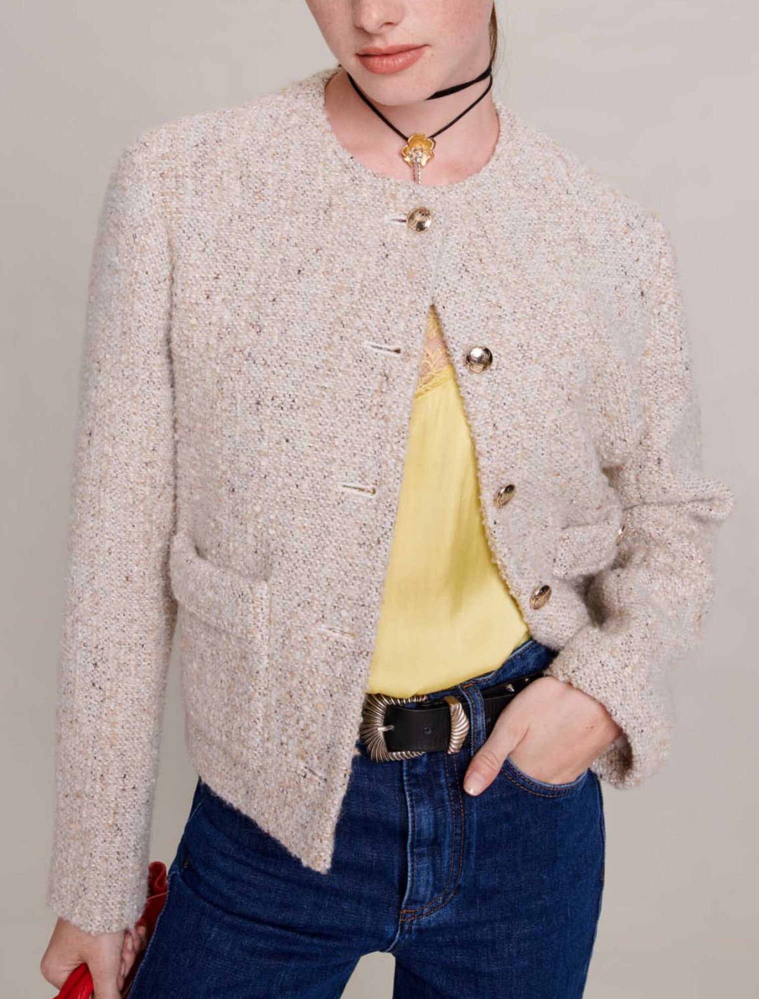 Short straight-fit jacket