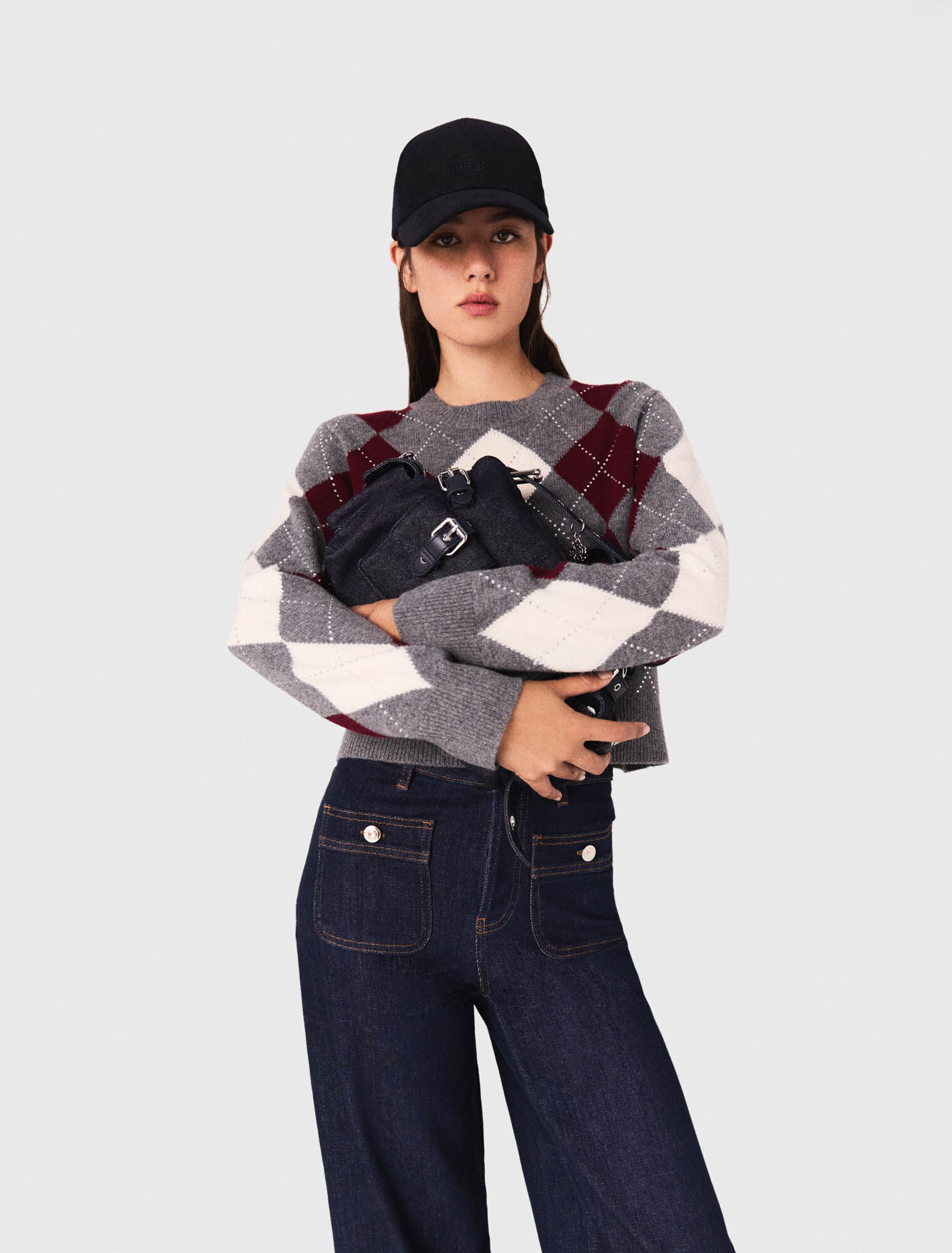 Pull court à motif argyle