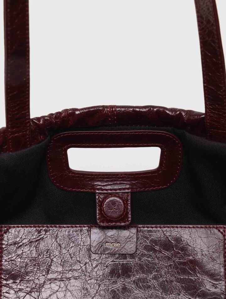 Sac M Tote en cuir craquelé