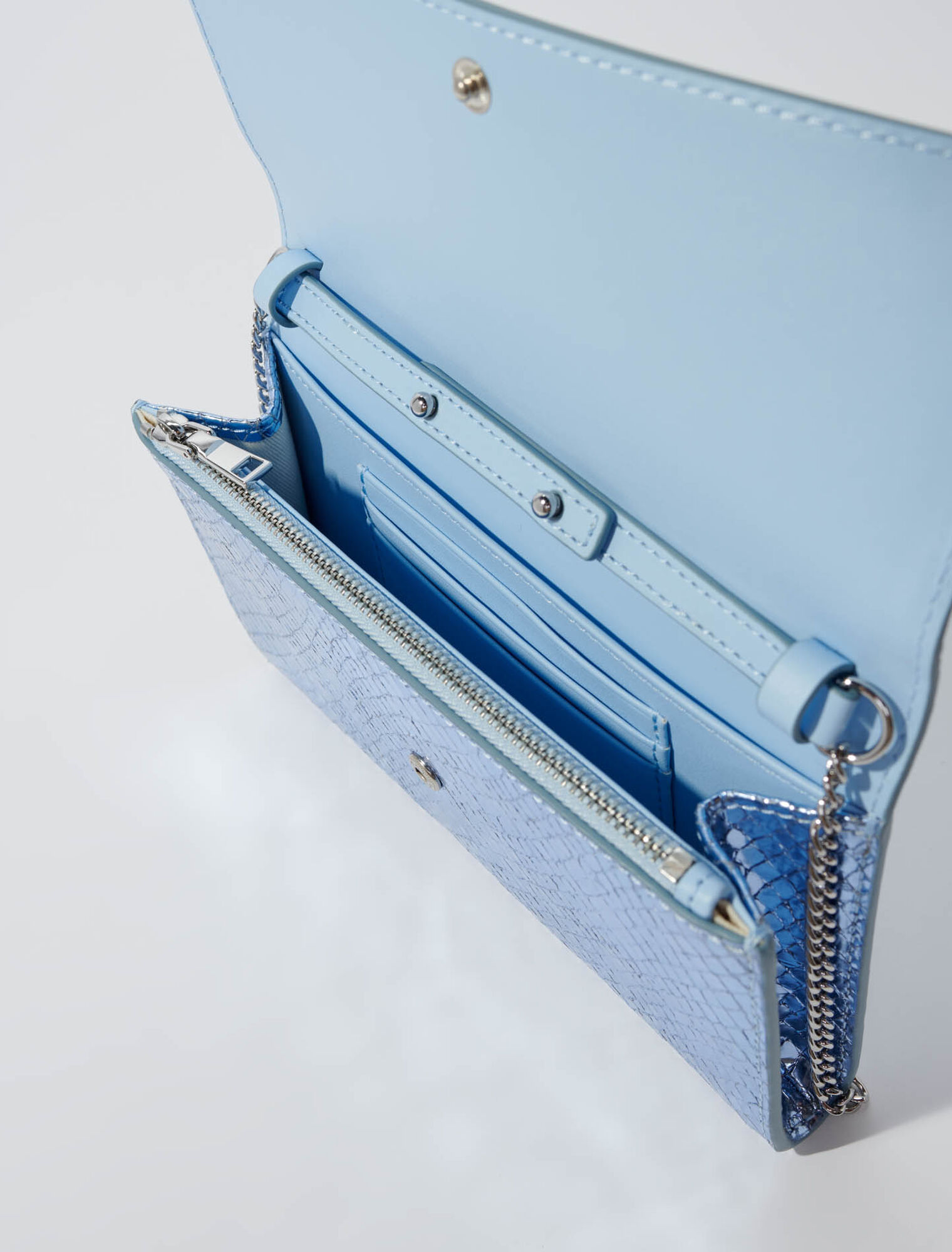 Pochette en cuir effet python