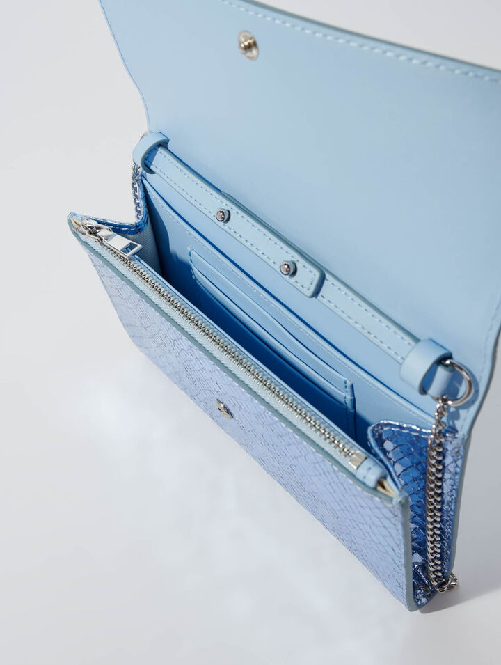 Pochette en cuir effet python