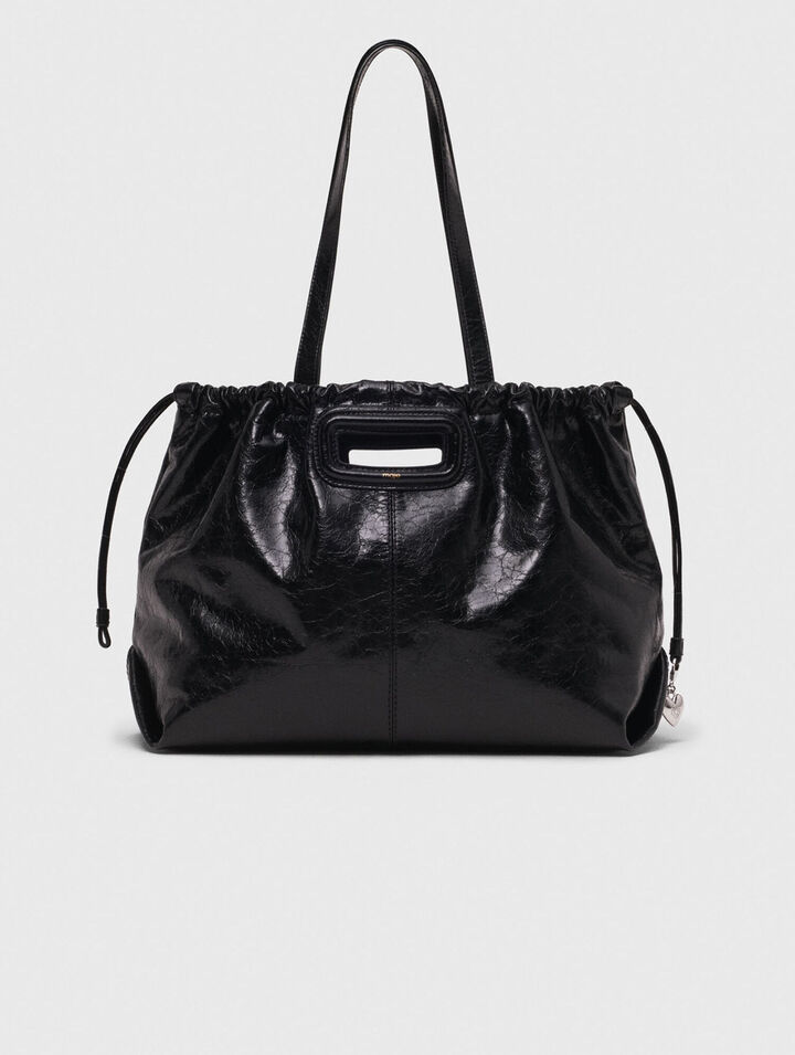 Sac M Tote en cuir craquel&eacute;