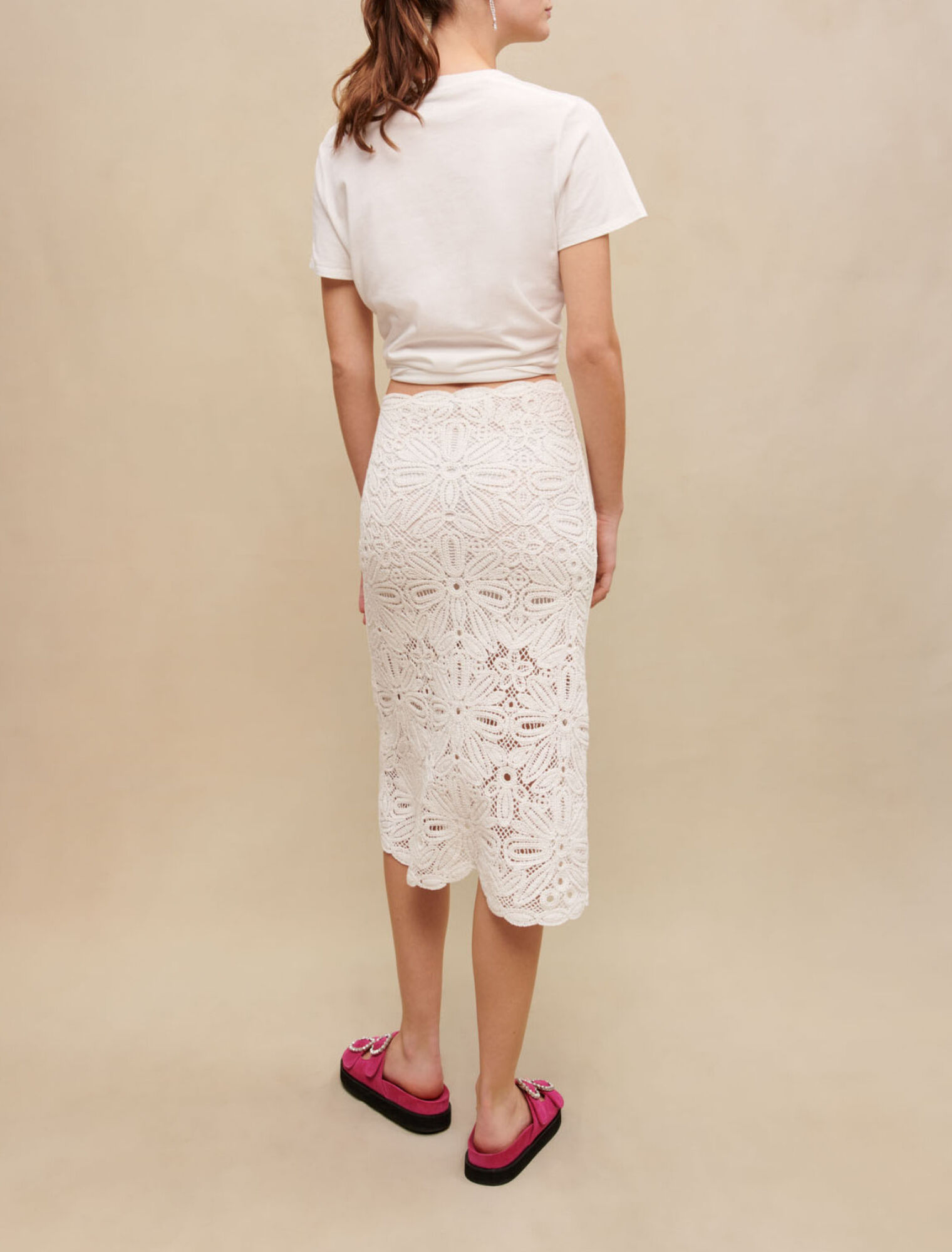 Jupe midi en maille
