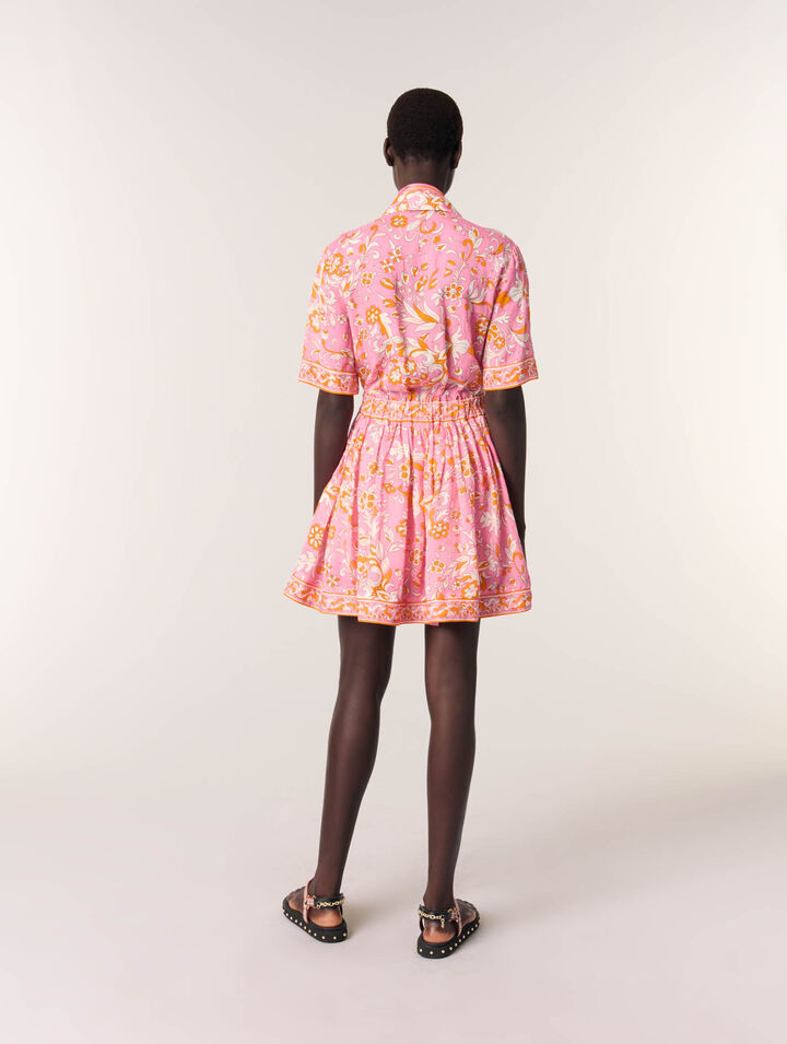 Robe courte fluide imprimée
