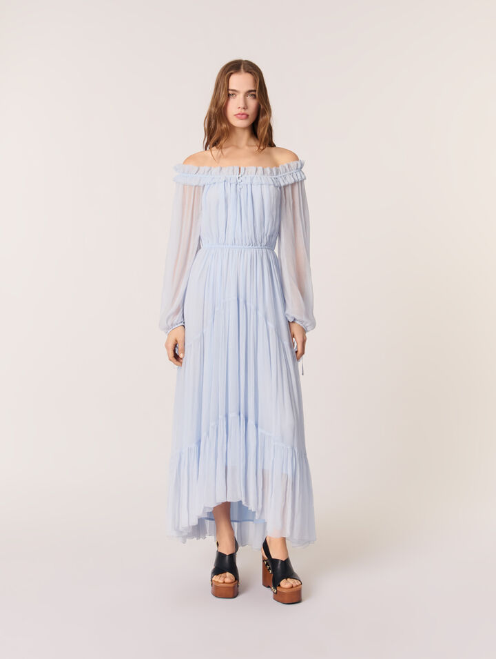 Robe longue en mousseline