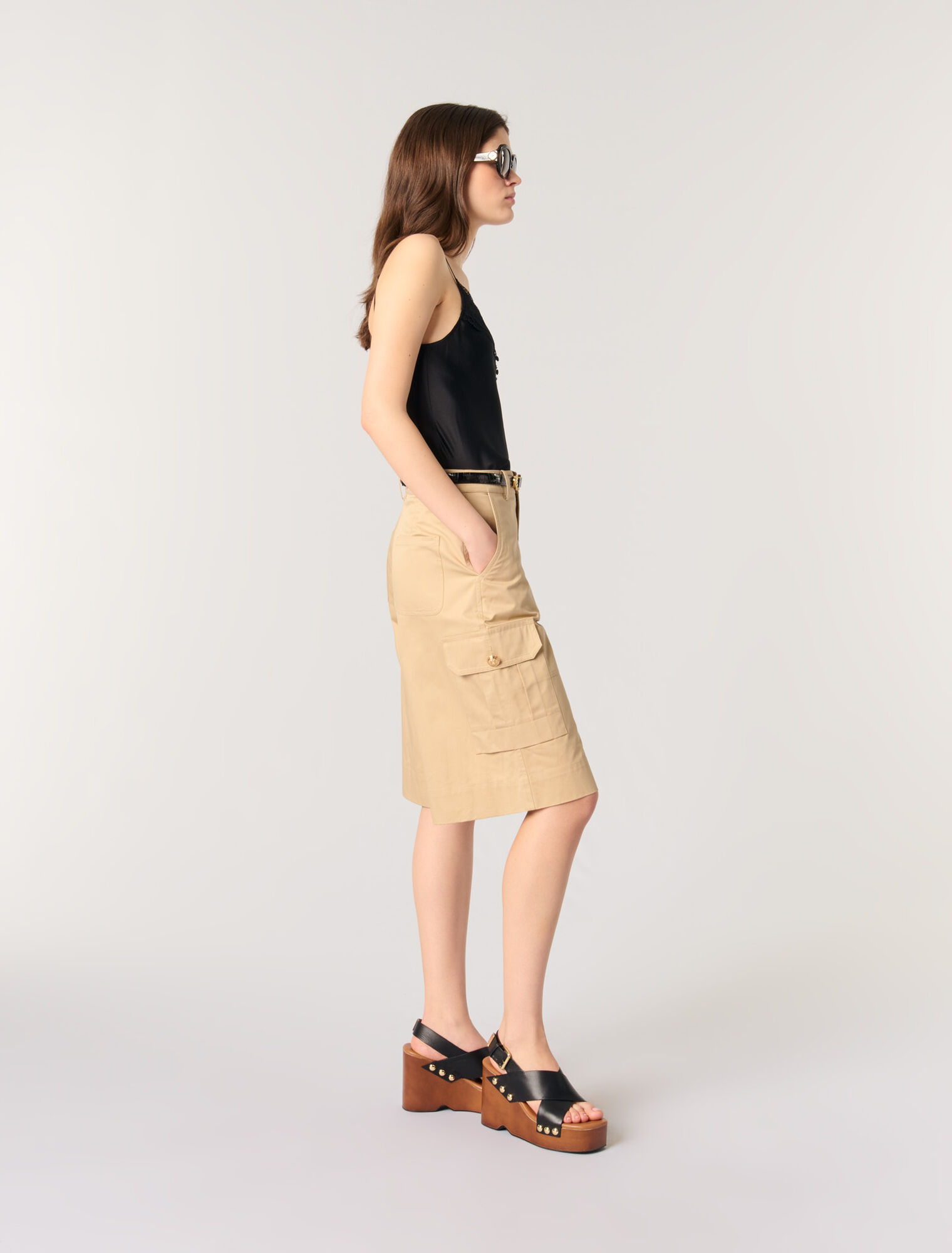 Silk satin and lace slip top 
