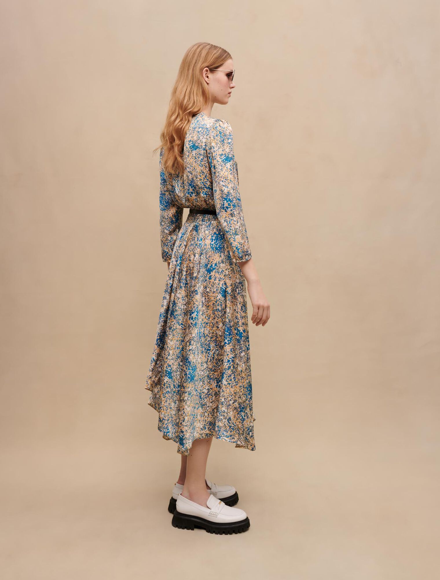 Robe asymétrique imprimé abstrait