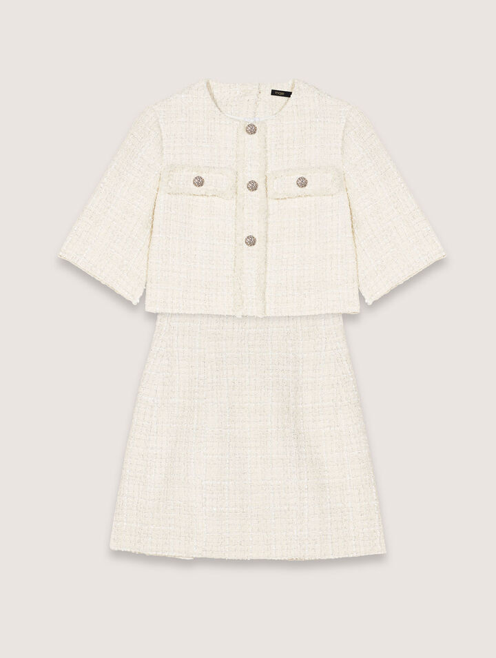 Tweed 2-in-1 mini dress