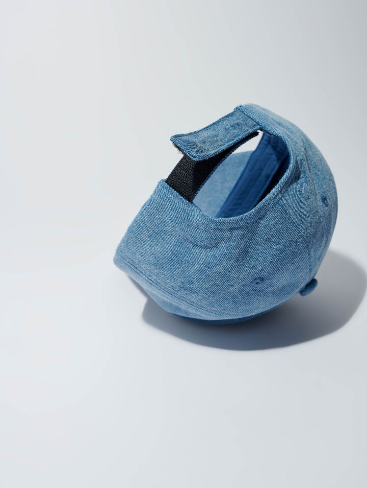 Casquette en denim à logo clover