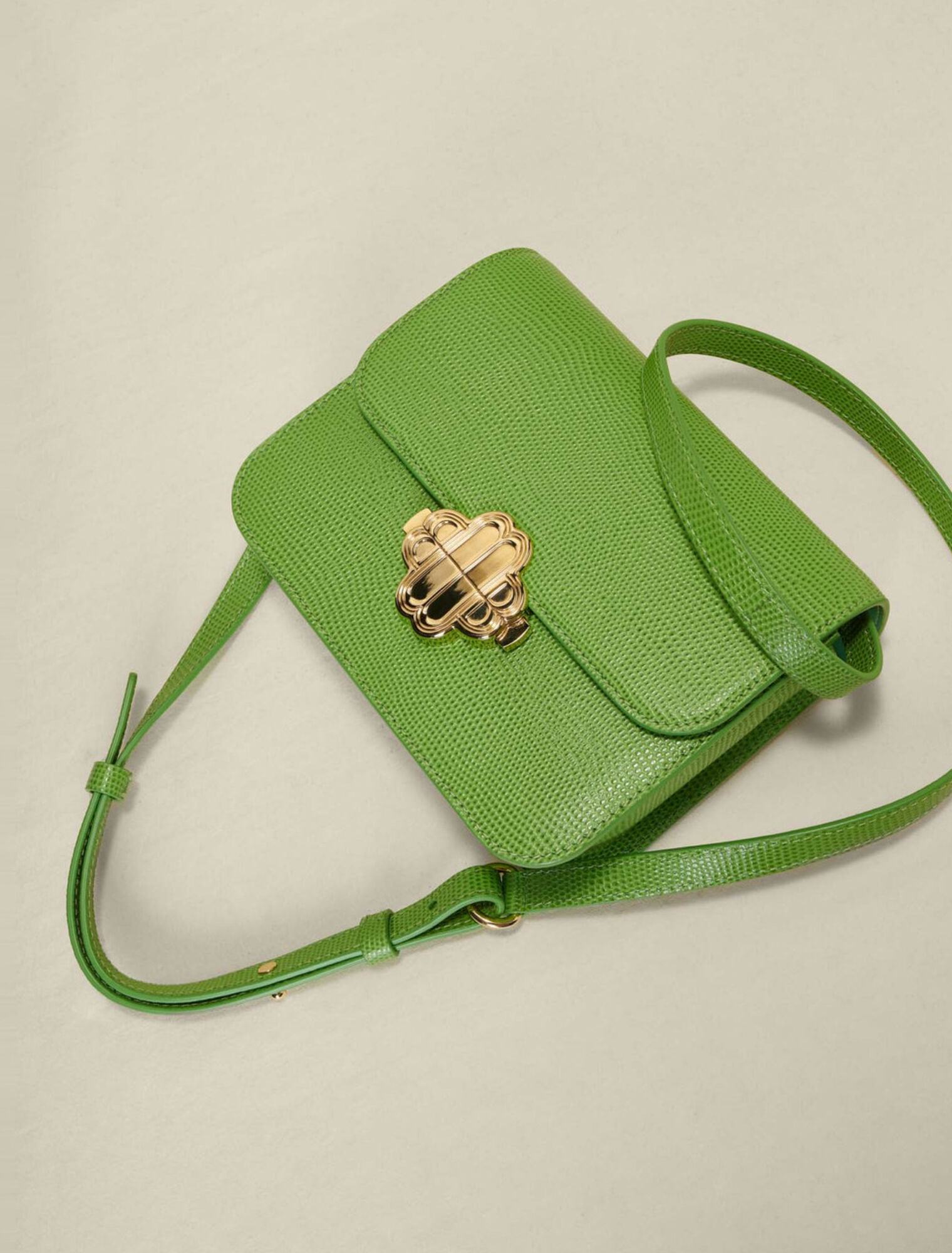Clover bag in lizard-effect leather