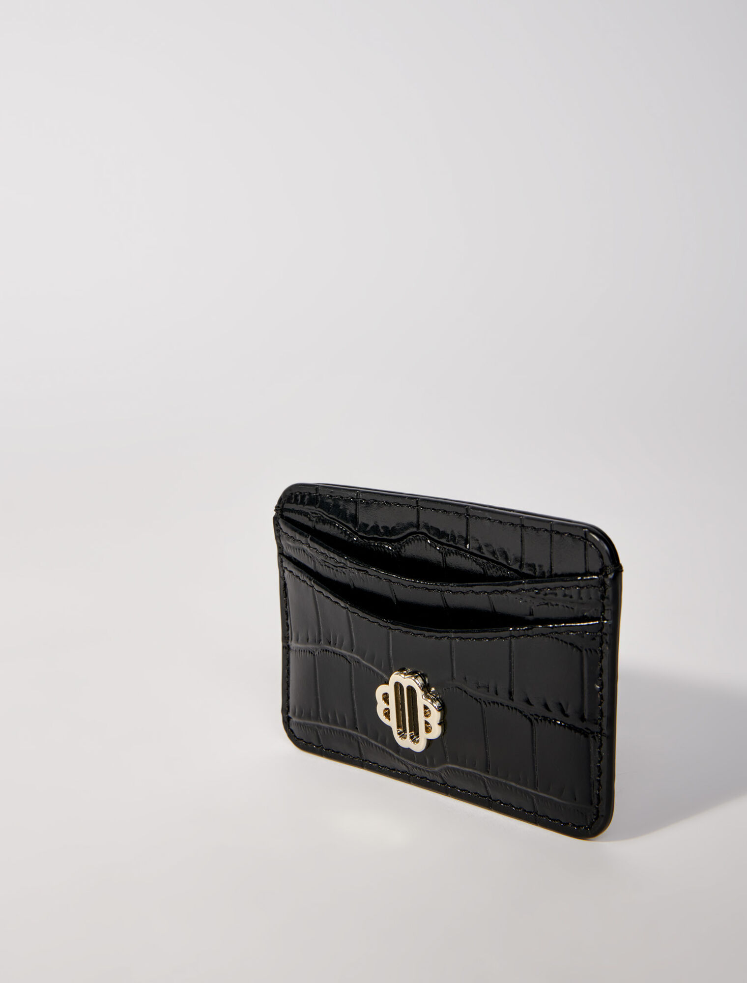 Porte-cartes en cuir embossé croco