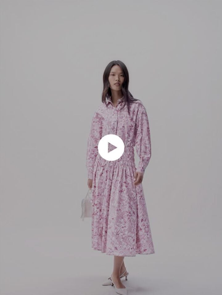 Jupe à taille smockée élastiquée 