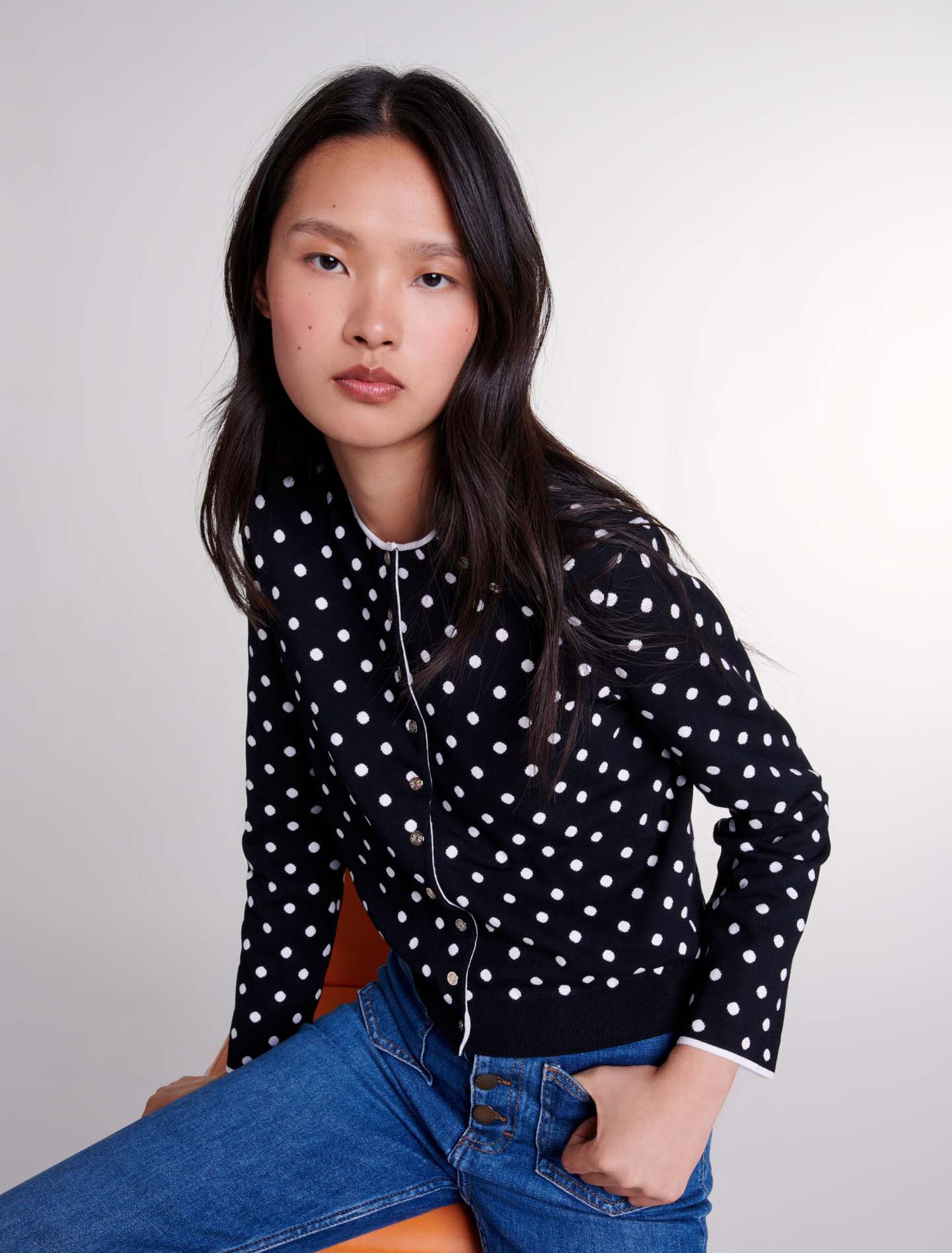 Cardigan en maille jacquard