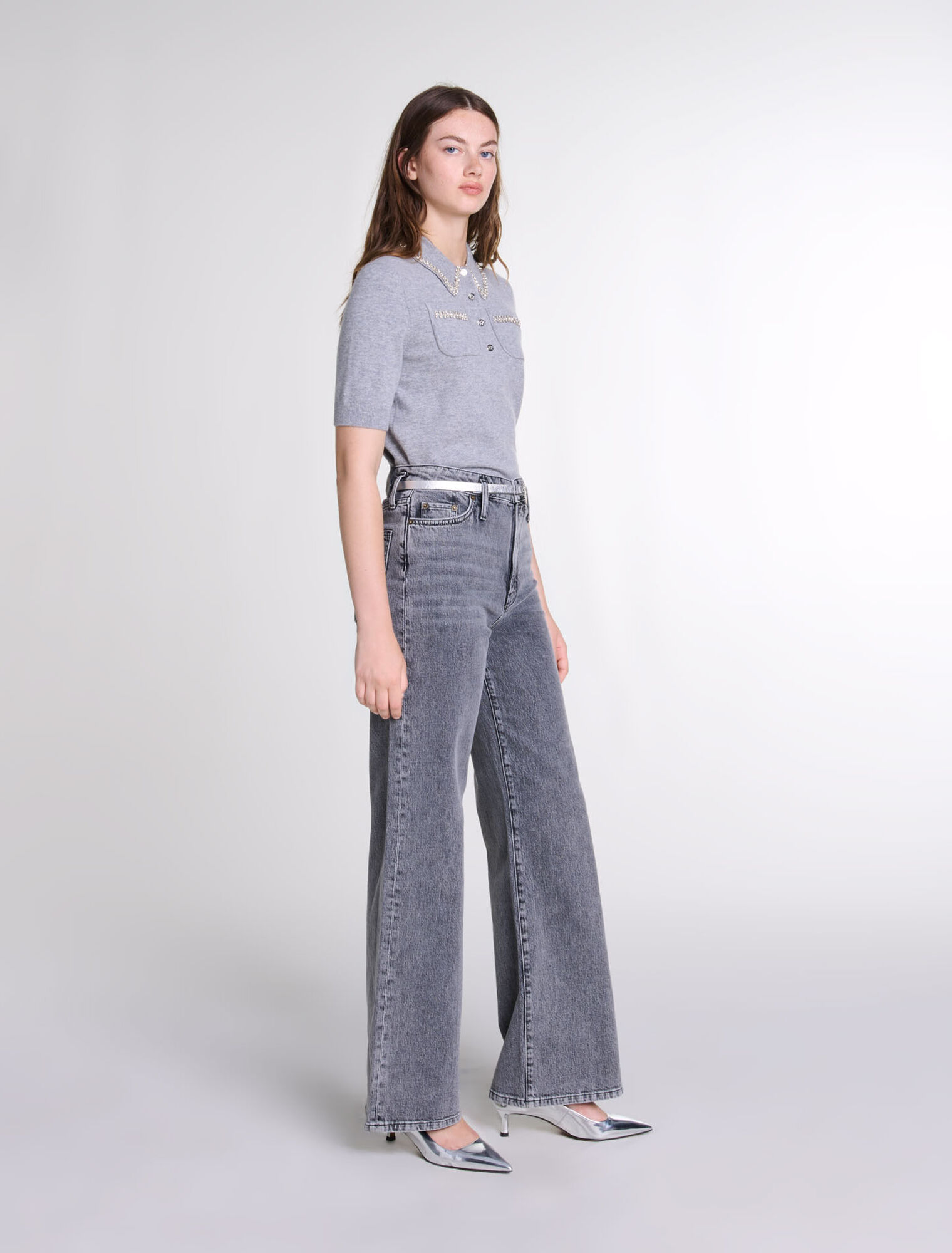 Pull en maille à strass